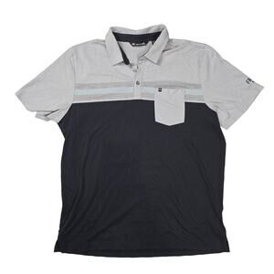 Travis Matthews Salad Days Polo Shirt Mens Size 2XLarge Gray Color Block Short